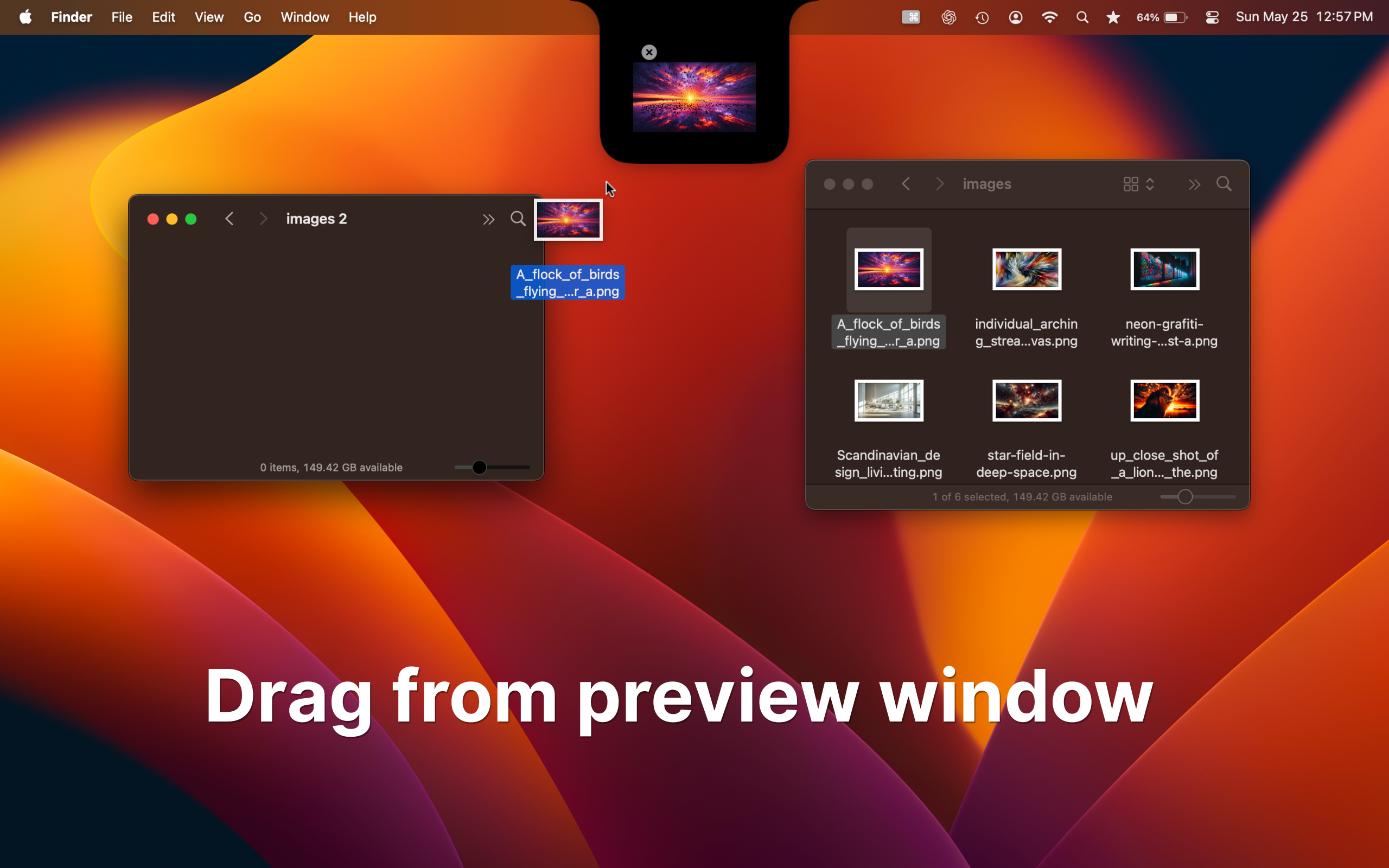 Drag from preview - Awesome Copy Screenshot